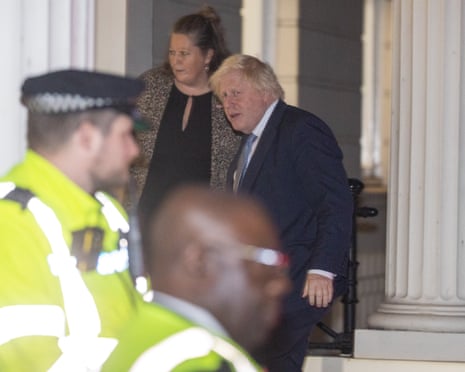 Former prime minister Boris Johnson arrives at the Covid 19 Public Inquiry in London, on 21 October, 2025.