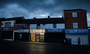 Takeaway outlets on Bank Top in Blackburn, the area with the highest number takeaways per person in the country.