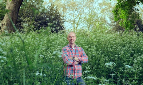 ‘I have had times in my life when I’ve been lonely and lost’: Darren Hawkes and, below, his Listening Garden at Chelsea.