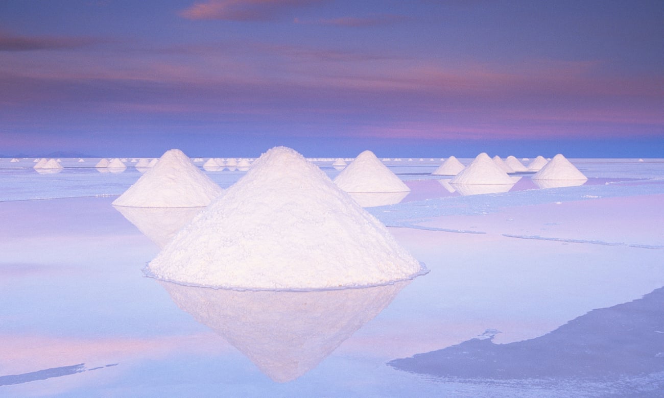 Salt deposits at Salar de Uyuni, Bolivia