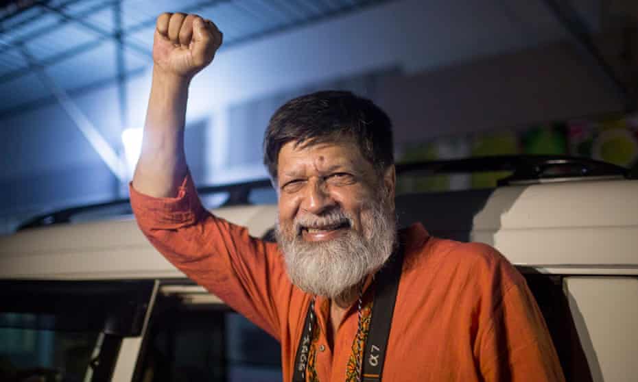 Shahidul Alam after his release from Dhaka’s central prison on 20 November.