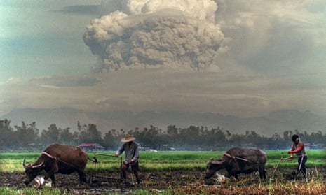 Explosive insights … the 1991 eruption of Mount Pinatubo in the Philippines lowered global average temperatures by about around 0.5C within a year.