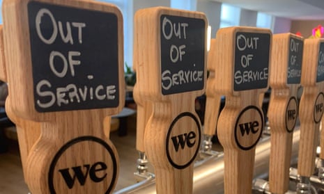Beer taps at WeWork HQ.