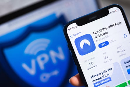 A VPN app on a mobile phone