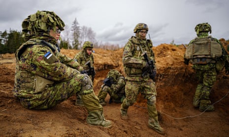 Estonian soldiers during Nato exercise Bold Dragon in Tapa military training area, Estonia, April 2022