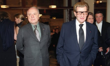 Pierre Bergeé with his former lover and business partner Yves Saint Laurent in Paris, 1999