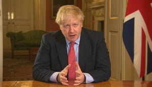 Boris Johnson speaking in televised speech