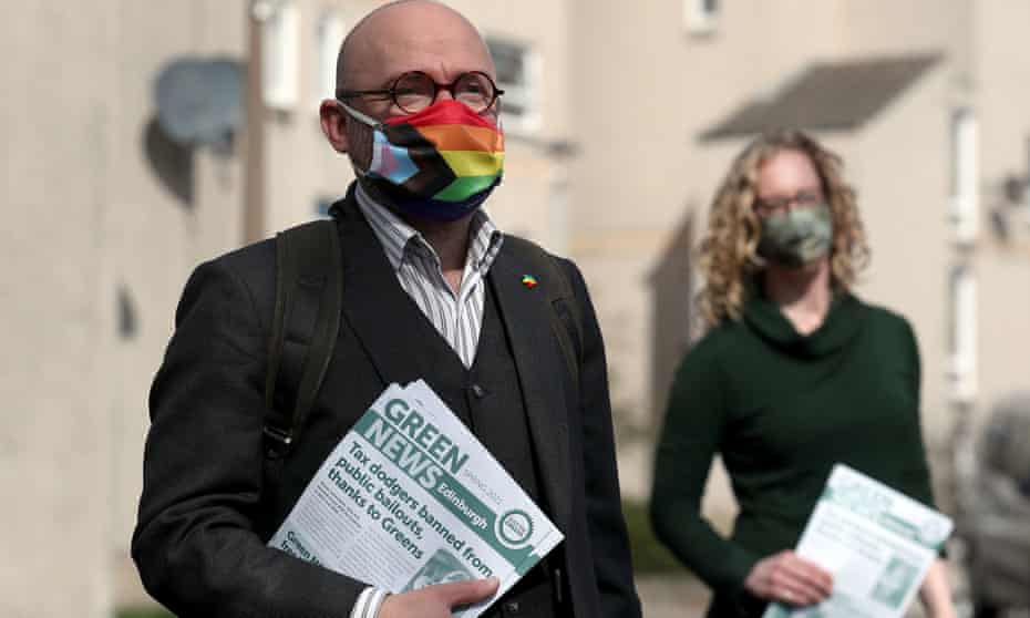 Patrick Harvie and Scottish Greens co-leader Lorna Slater on the local election campaign trail in Edinburgh. 