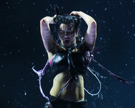 Charli xcx, performing at Glastonbury