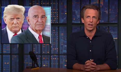 Seth Meyers on arrest of former Trump inaugural committee chairman Tom Barrack: “The Trump campaign and presidency was one big criminal enterprise, a toxic cesspool of corruption and self-enrichment, and clearly there’s still so much more we need to find out.”