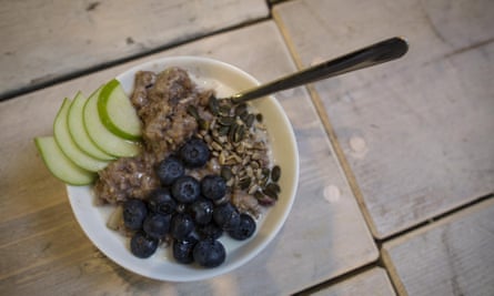 A bowl of porridge at the cafe, which opened on Monday.