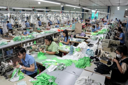 Workers at a garment factory in Vietnam