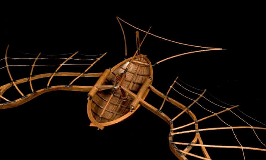 Flying machine with beating wings by Leonardo da Vinci