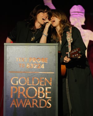 Ambrosia Parsley and Holly Miranda perform at the Golden Probe awards.