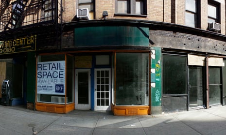 Vacant retail space in the New York neighborhood of Chelsea. Thousands of small retailers have been replaced by national chains.