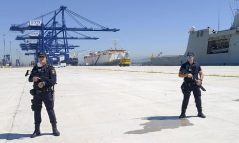 Algeciras border police guard the Neameh.