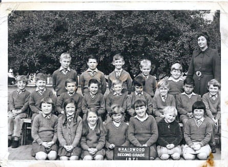 Stan Grant with his class at school.