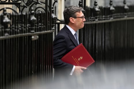 Andy Burnham leaving 10 Downing Street ahead of PMQs today. He normally leaves later, but the main focus in Downing Street this morning will be the chancellor’s traditonal pre-budget photocall.