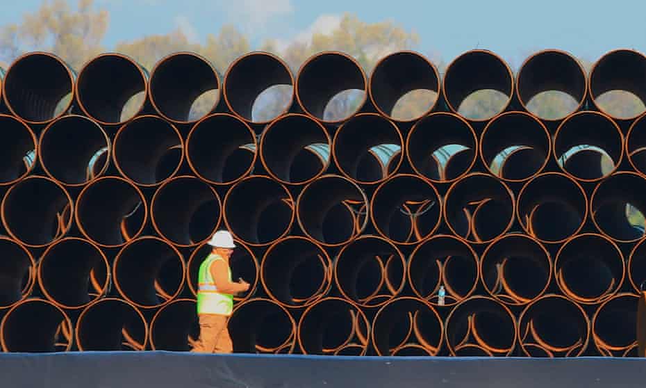 Pipes for the proposed Dakota Access oil pipeline, that would traverse North and South Dakota, Iowa and Illinois. 