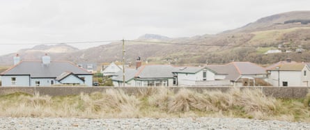 Houses behind the sea wall in Fairbourne, north Wales