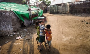 Children at the Baudupha camp for displaced people in Rakhine state