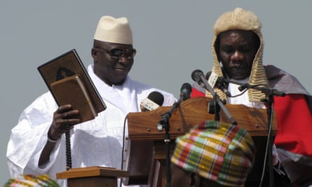 President Yayah Jammeh during the swearing-in ceremony for his fourth term, in 2012.