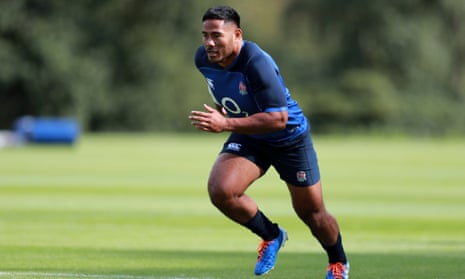 Manu Tuilagi takes part in England training before the pre-World Cup Test against Ireland on Saturday.