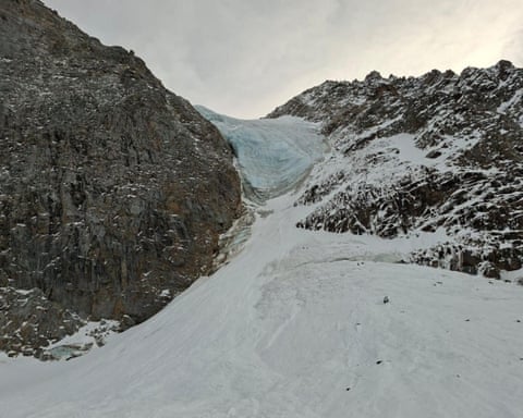 The site of the avalanche in South Tyrol, northern Italy