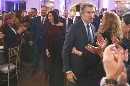 Alberto Núñez Feijóo at the Spanish Popular party’s Christmas dinner