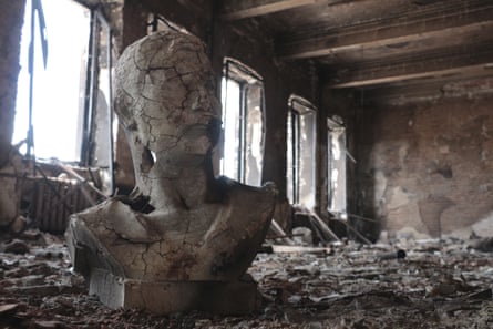 Inside Mariupol's Museum of Local Lore, which burned down after the shelling in April.
