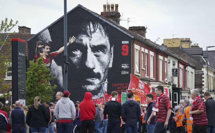 A mural of Liverpool legend Ian Rush.