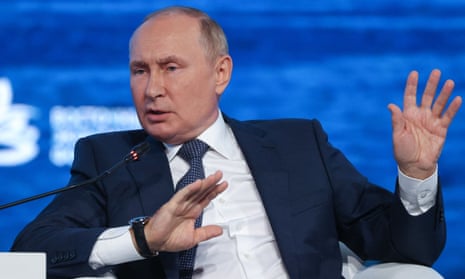 Russian President Vladimir Putin attends the Eastern Economic Forum in Vladivostok on September 7.