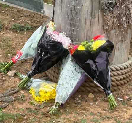 Five bouquets of flowers left at the entrance of Yorkshire Wildlife Park
