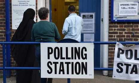 Voters at a polling station for the European elections in May.