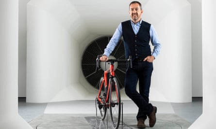 Chris Boardman with his bike in June 2024