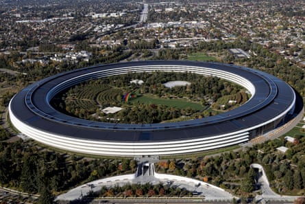 An aerial view of Apple’s headquarters in Cupertino, California.