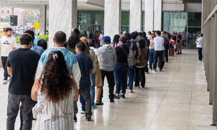 a line of people