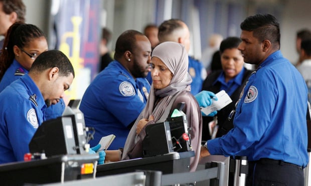 TSA agents at check-in. There are no clear patterns in the searches that people have described to the ACLU.