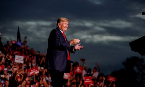 Former President Donald Trump arrives at the Sarasota Fairgrounds to speak to his supporters during the Save America Rally in Sarasota, Florida, on 3 July 2021.