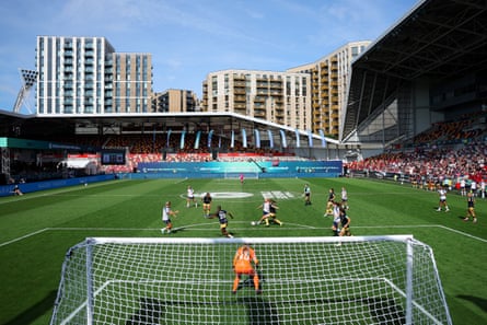 General view inside the stadium during the Group Stage match between Tottenham Hotspur and West Ham United on Day Two of the World Sevens Football