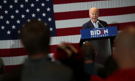 Joe Biden holds a rally in Cedar Rapids, Iowa, 30 April 2019. 