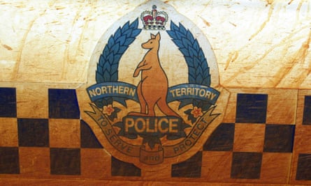 Alice Springs. 23 July 2001. The side of a police car in the Northern Territory