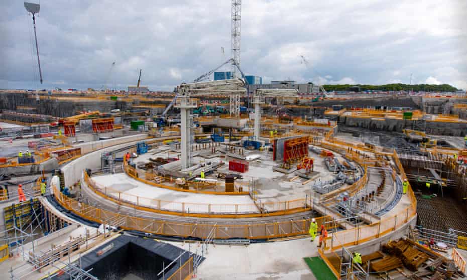 Construction work at Hinkley Point C, the new nuclear power station in Somerset, UK