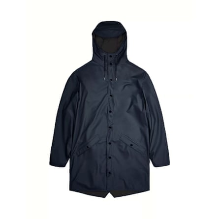 Rains Unisex waterproof Long Rain Jacket, 47 Navy