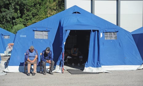 Atemporary camp in Pescara del Tronto was set up for the survivors of the earthquake.