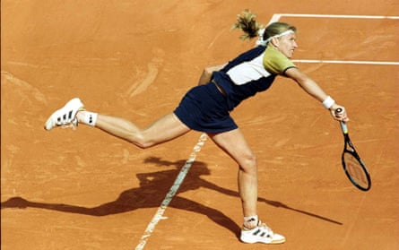 Steffi Graf in action at the French Open in 1999.