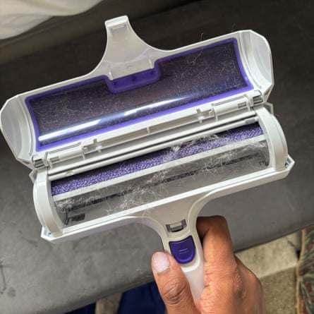 A Black & Decker Pet Hair Remover after removing cat hair
