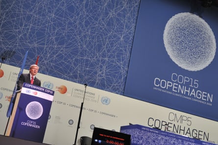 Australian prime minister Kevin Rudd delivers a speech during a plenary session in Copenhagen on 17 December 2009 at the Cop15 UN climate change conference.