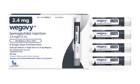 A pack of Wegovy injection pens from Novo Nordisk.