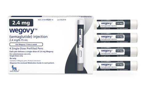 A package of Wegovy-branded semaglutide weight-loss injection pens.